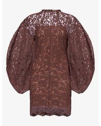 De La Vali - Airam Balloon-Sleeve Lace Mini Dress - Lyst