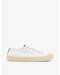 AllSaints - Sherman Logo-embroidered Canvas Low-top Trainers - Lyst