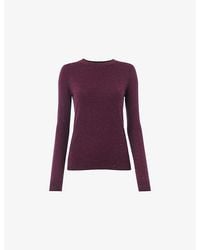 Whistles - Annie Slim-Fit Metallic-Knit Jumper - Lyst