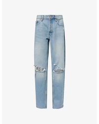 FRAME - Brand-Patch Relaxed-Fit Denim Jeans - Lyst