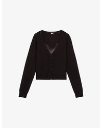 The Kooples - Lace-Embroidered Long-Sleeve Knitted Jumper - Lyst