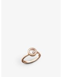 Chopard - Happy Diamonds Icons 18Ct Rose- And 0.05Ct Brilliant-Cut Diamond Ring - Lyst
