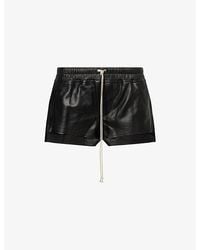 Rick Owens - Fog Drawstring Leather Shorts - Lyst