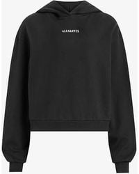 AllSaints - Fortuna Graphic-Print Relaxed-Fit Organic-Cotton Hoody - Lyst