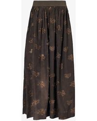 Uma Wang - Gillian Distressed-pattern Woven Maxi Skirt - Lyst