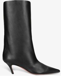 AMINA MUADDI - Fiona Pointed-toe Leather Heeled Ankle Boots - Lyst