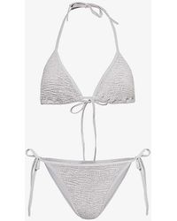 Hunza G - Gina Crinkled-texture Bikini Set - Lyst
