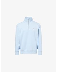 GANT - Shield Embroidered-Logo Cotton-Blend Sweatshirt - Lyst