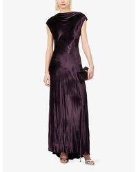 martin grant gathered drop-waist silk midi dress Natascha Drop Waist Cotton Midi Dress - Chocolate main image 0