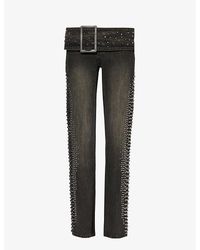 Jaded London - Studded Low-rise Bootcut-leg Jeans - Lyst