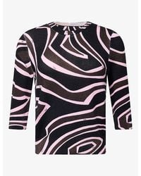 PUCCI - Swirl-Print Low Scoop-Back Wool Jumper - Lyst