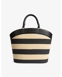 LK Bennett - Beatrice Straw And Leather Tote Bag - Lyst