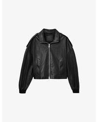 AllSaints - Lowden Relaxed-Fit Leather Jacket - Lyst