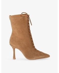 Carvela Kurt Geiger - Leoni Lace-Up Suede Heeled Ankle Boots - Lyst