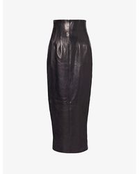 Khaite - Ruddy Slim-fit Leather Midi Pencil Skirt - Lyst