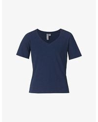 Sweaty Betty - Essential V-Neck Cotton-Blend Jersey T-Shirt - Lyst