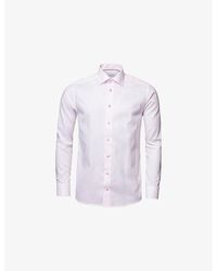 Eton - Micro-Print Contemporary-Fit Cotton-Poplin Shirt - Lyst