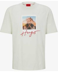 HUGO - Logo And Animal-print Cotton-jersey T-shirt X - Lyst