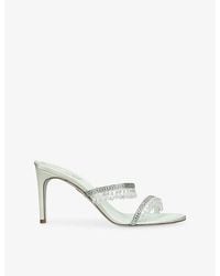 Rene Caovilla - Chandelier 80 Crystal-Embellished Heeled Satin Sandals - Lyst
