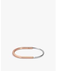 Tiffany & Co. - Tiffany Lock Narrow 18Ct Rose- And 18Ct- Bangle Bracelet - Lyst