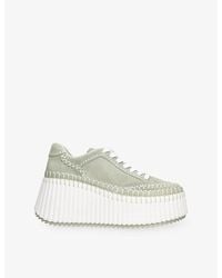 Chloé - Nama Runner Platform Suede Trainers - Lyst