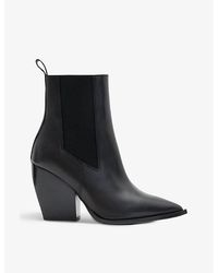 AllSaints - Ria Pointed-toe Leather Ankle Boots - Lyst