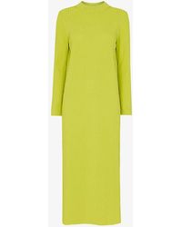 Whistles - Fitted Rib-knit Recycled Polyester-blend Midi Dress - Lyst