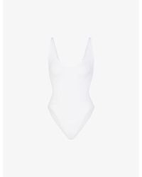 Skims - Signature Swim Scoop-Neck Stretch Recycled-Nylon Swimsuit - Lyst