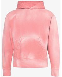 Loewe - Faded-wash Brand-embroidered Cotton-jersey Hoody X - Lyst