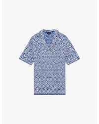 Reiss - River Tile-Pattern Knitted Shirt - Lyst