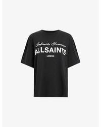 AllSaints - Avri Branded-Print Cotton-Jersey T-Shirt - Lyst
