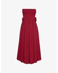 House Of Cb - Pandora Bow-Back Strapless Woven Midi Dress - Lyst