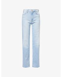 Mother - The Kick It Straight-Leg Cotton-Blend Jeans - Lyst