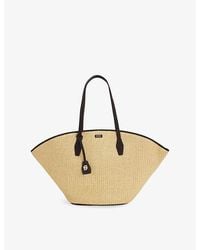 BOSS - Logo Raffia Tote Bag - Lyst