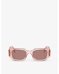 Prada - Pr 17ws Rectangular-frame Acetate Sunglasses - Lyst