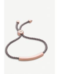 Monica Vinader Linear 18ct Rose Gold-plated Woven Friendship Bracelet - Grey