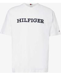 Tommy Hilfiger - Monotype Brand-embroidered Cotton-jersey T-shirt - Lyst