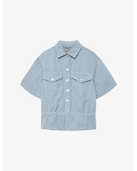 AllSaints - Tove Short-Sleeved Lyocell And Linen Shirt - Lyst