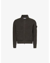 Stone Island - Stitch-In Zipped Virgin-Wool Cardigan - Lyst