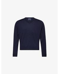 John Smedley - X Bill Nighy V-Neck Merino Wool Jumper - Lyst
