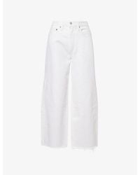 Agolde - Curve-Leg Frayed Denim Jeans - Lyst
