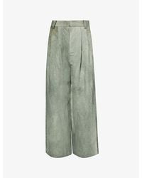 Uma Wang - Paella Distressed Relaxed-fit High-rise Linen And Cotton-blend Trousers - Lyst