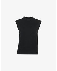 Whistles - Sleeveless Round-Neck Wool Sweater Vest - Lyst