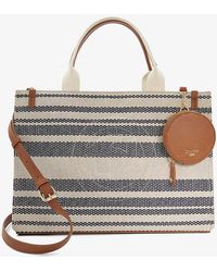 Dune - Deltra Large Striped Canvas Tote Bag - Lyst