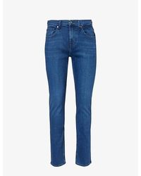 7 For All Mankind - Slimmy Luxe Slim-fit Straight-leg Stretch Organic-denim Jeans - Lyst