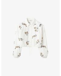 Claudie Pierlot - Sequin Floral-Print Cotton Shirt - Lyst