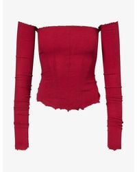 Marc Le Bihan - Bustier Off-Shoulder Stretch-Knit Top - Lyst