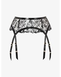 Agent Provocateur - Ozella Pvc And Lace Suspender Belt - Lyst