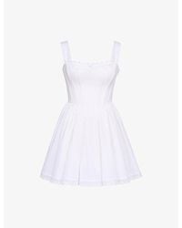House Of Cb - Ami Corset-Bodice Stretch-Cotton Mini Dress Xs (A-C Cup) - Lyst