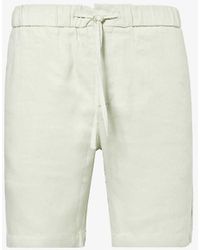 Frescobol Carioca - Felipe Drawstring-waist Regular-fit Linen And Cotton-blend Shorts - Lyst
